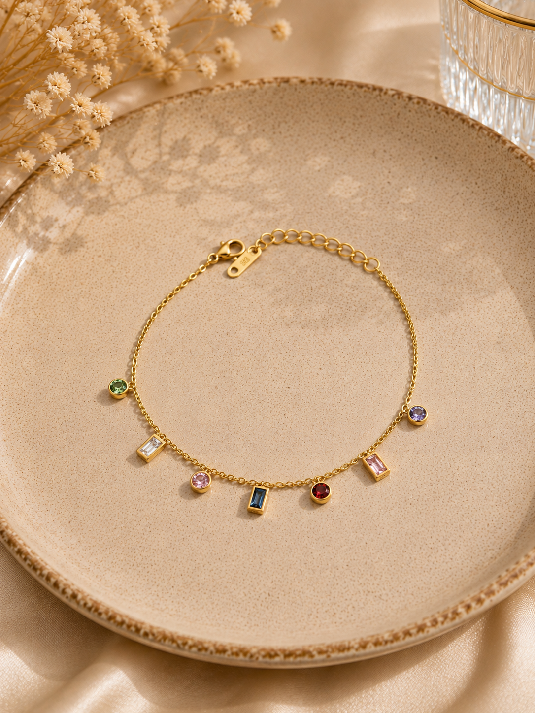 Multicolor Crystal Charm Bracelet
