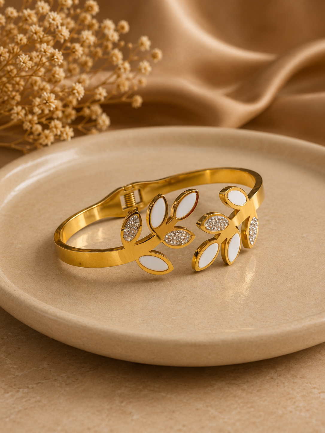 Golden Leaf Cuff Bracelet