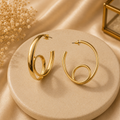Golden Spiral Hoop Earrings