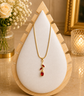 Ruby Tulip Pendant Necklace
