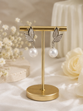 Crystal Vine Pearl Earrings