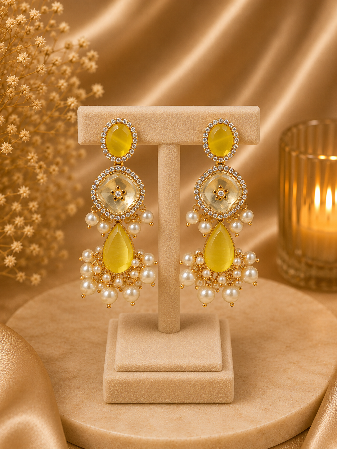 Lemon Pearl Drop Earrings