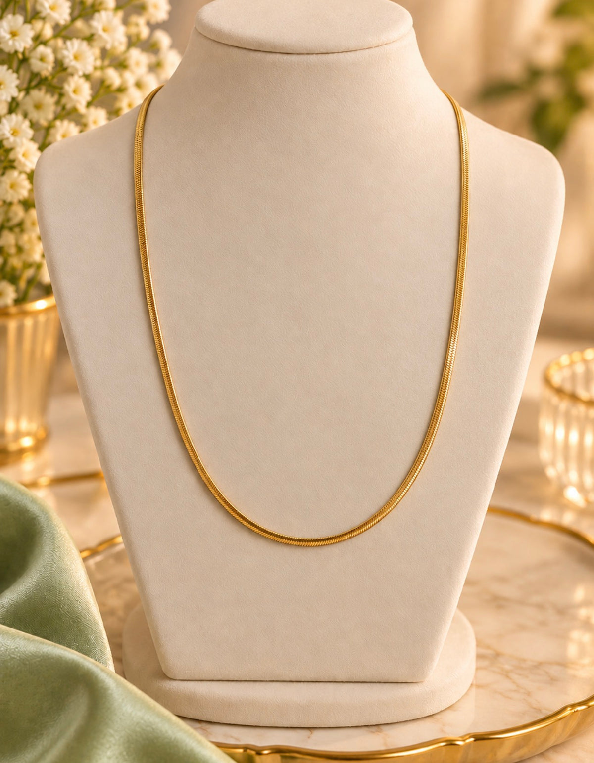 Classic Gold-Tone Snake Chain Necklace