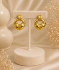 Golden Textured Hoop Earrings