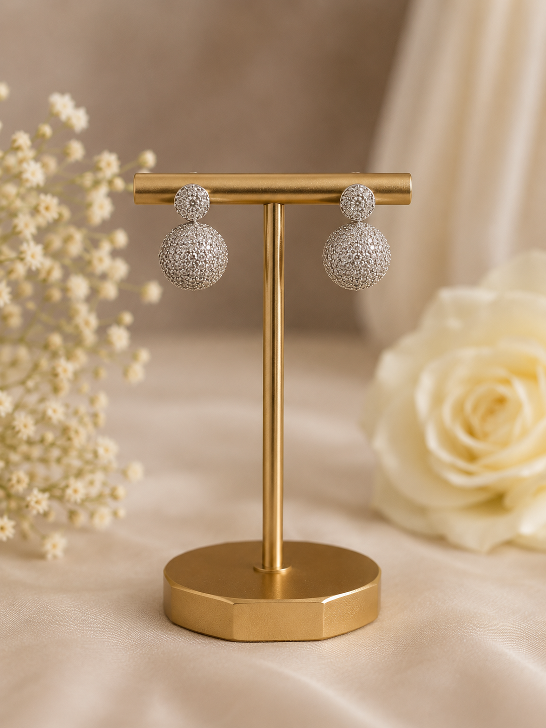 Celestial Pavé Ball Earrings