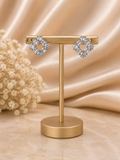Open Square Crystal Stud Earrings