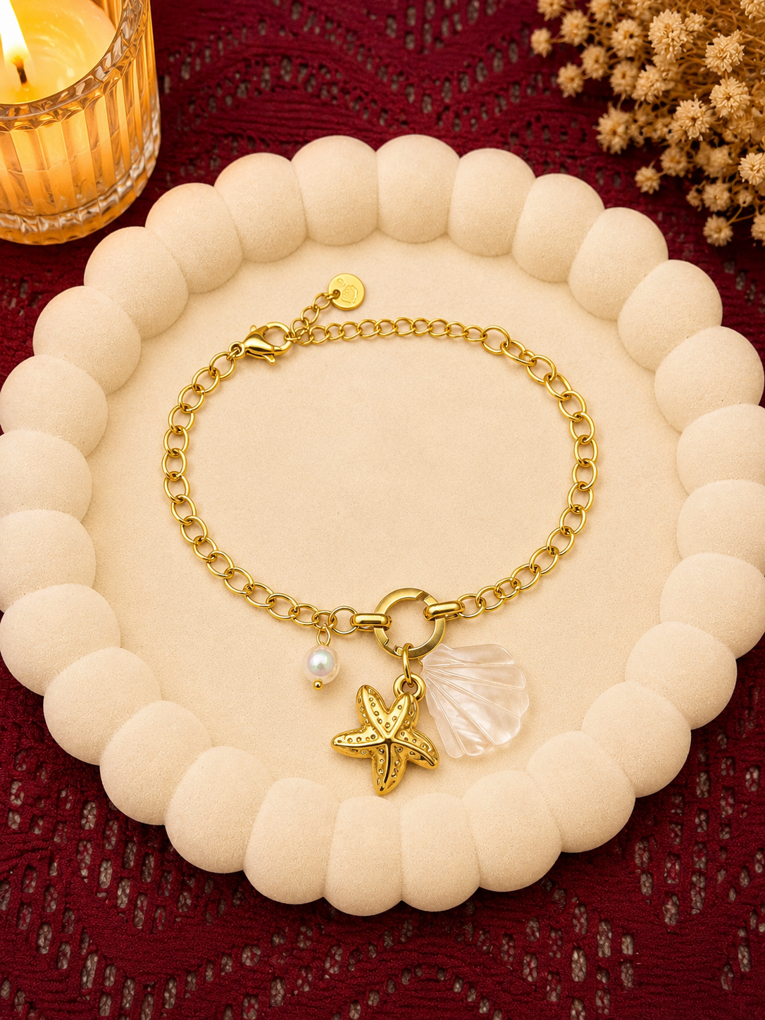 Starfish Shell Charm Bracelet