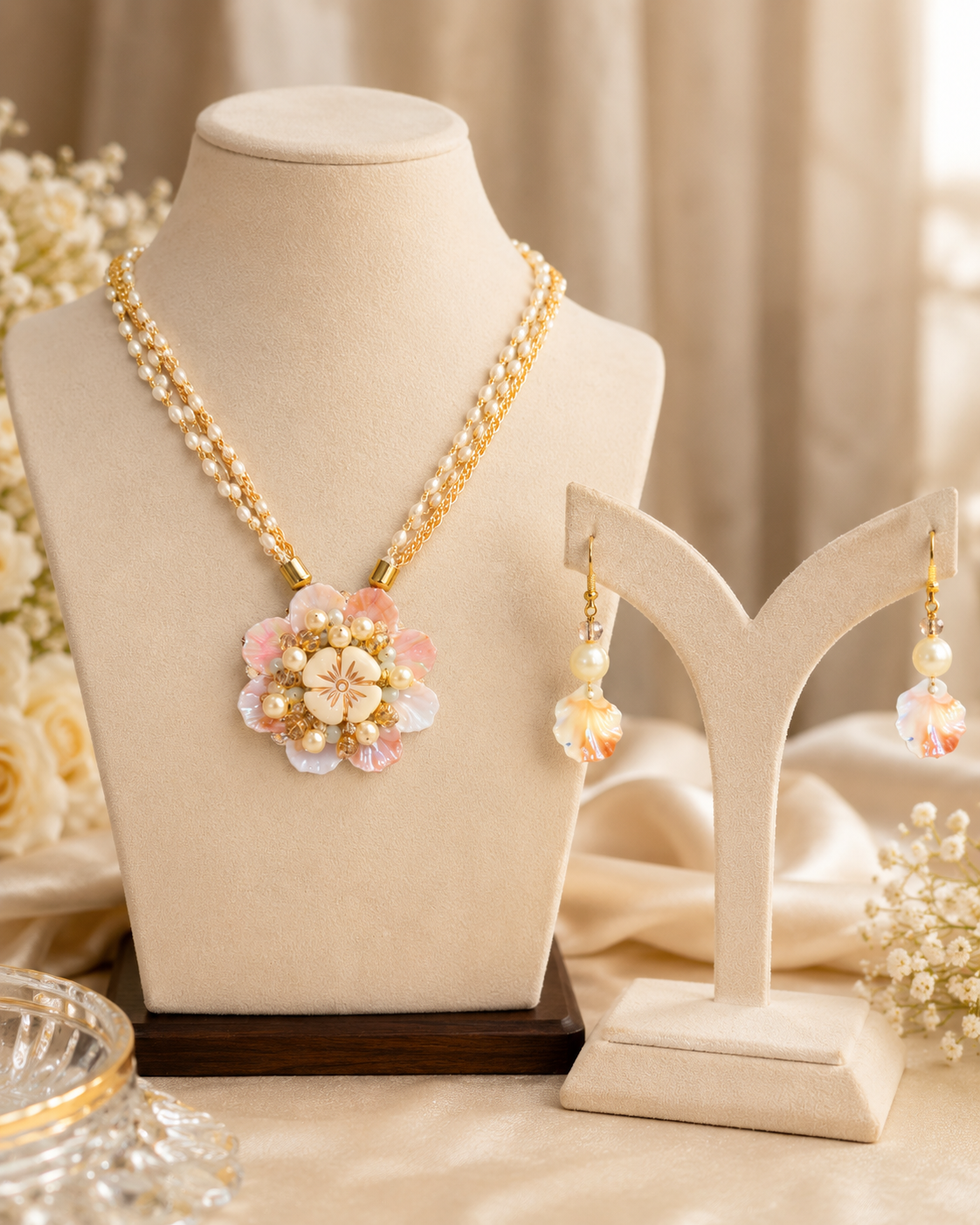 Blush Blossom Necklace Set