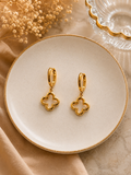 Lucky Clover Hoop Earrings
