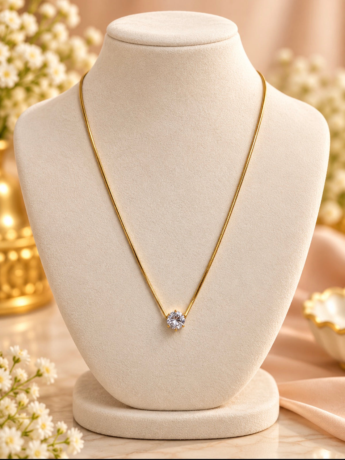 CZ Solitaire Necklace