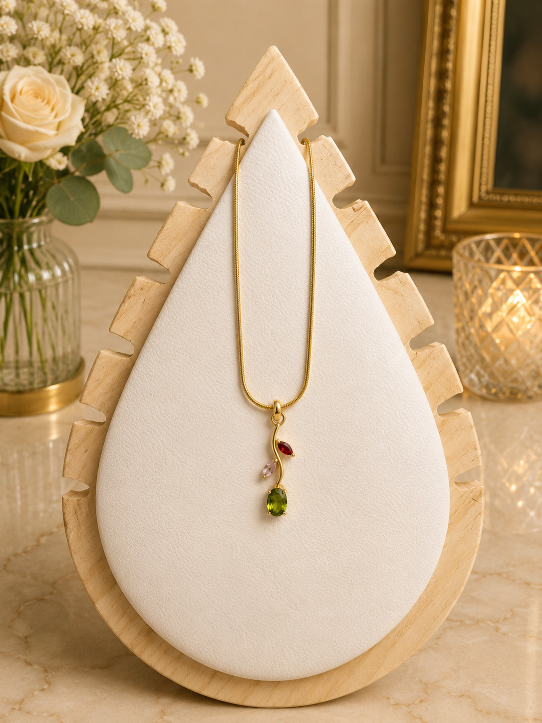 Floral Tulip Pendant Necklace