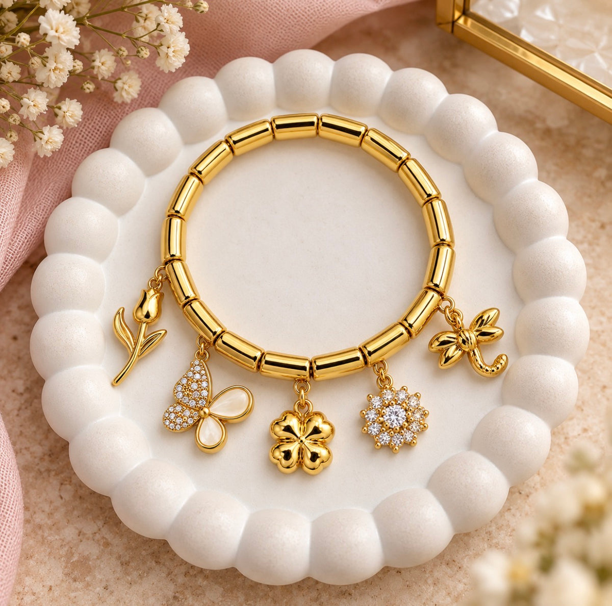 Golden Italian Charm Bracelet