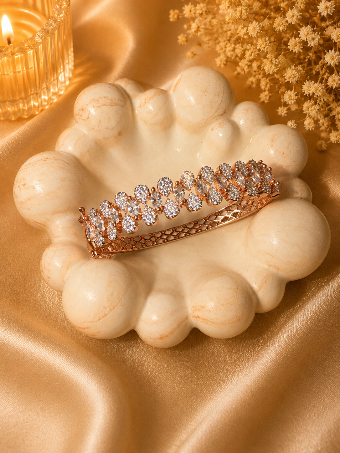 Crystal Crown Bracelet – Gold