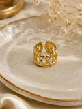 Wide Band Crown Ring