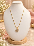 Golden Floral Sparkle Pendant Necklace