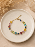 Multicolor Princess Cut Bracelet