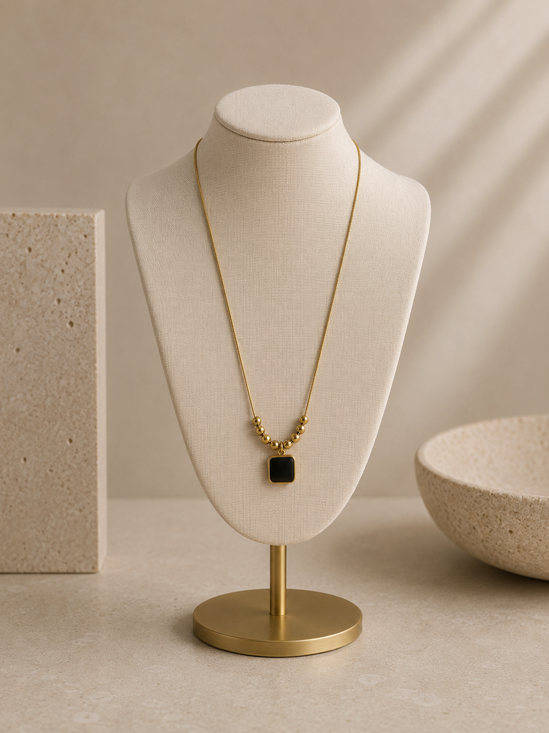 Black Noir Square Pendant