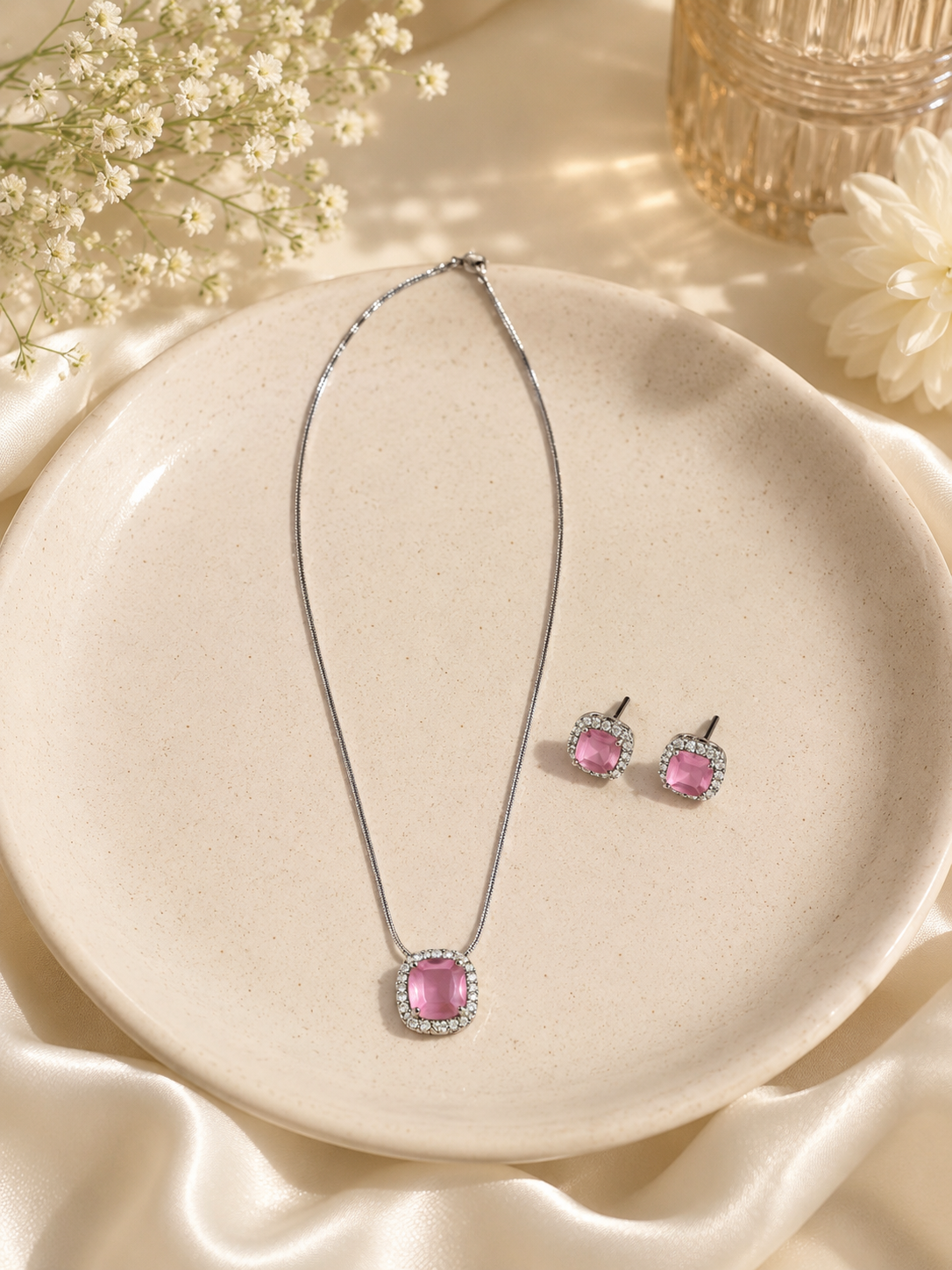 AD Pink Crystal Halo Set