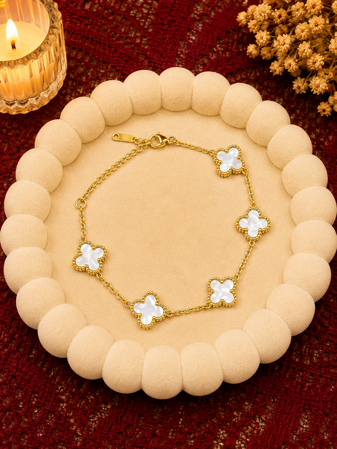 Mother of Pearl Clover Bracelet