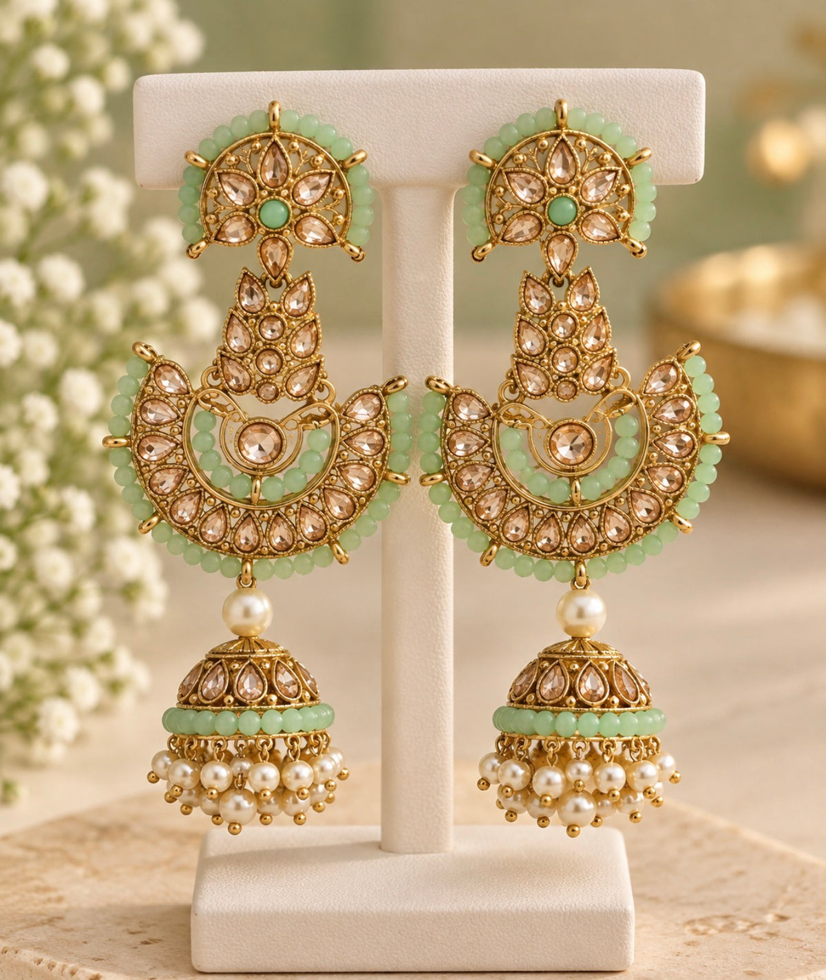 Mint Royale Chandbali Jhumkas