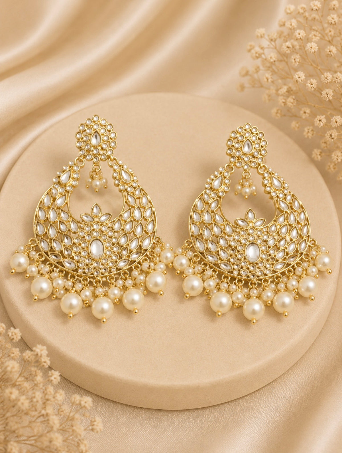 Royal Kundan Pearl Earrings