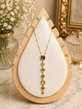 Multi-Stone Art Deco Drop Cascade Necklace