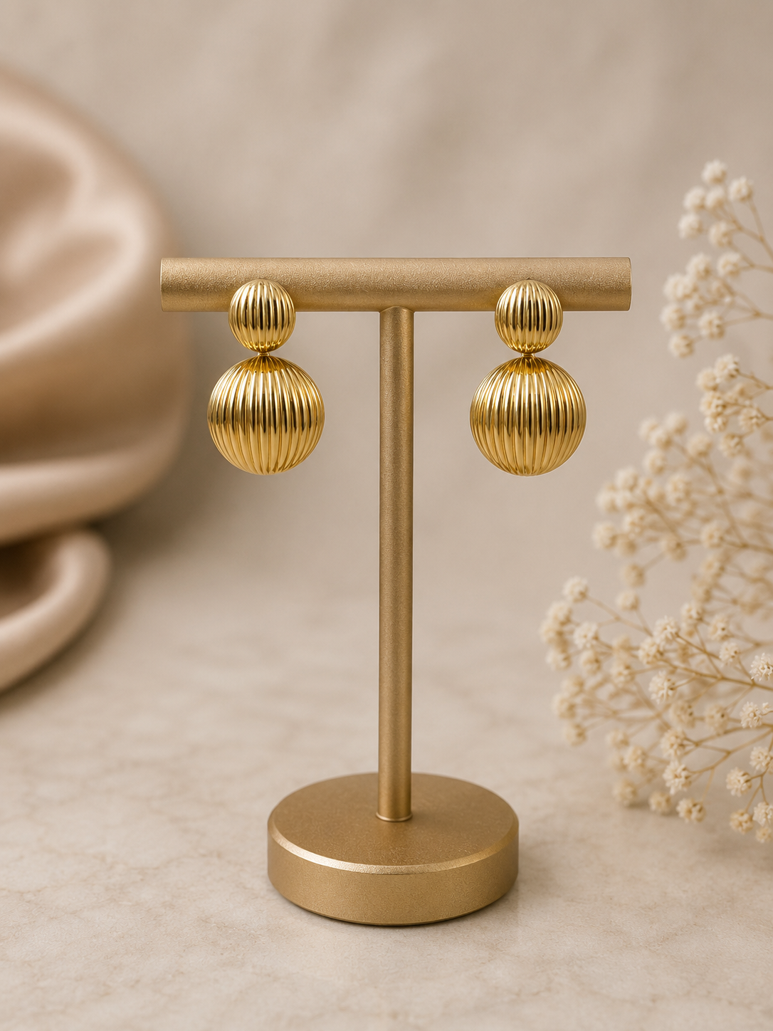 Double Ball Drop Earrings