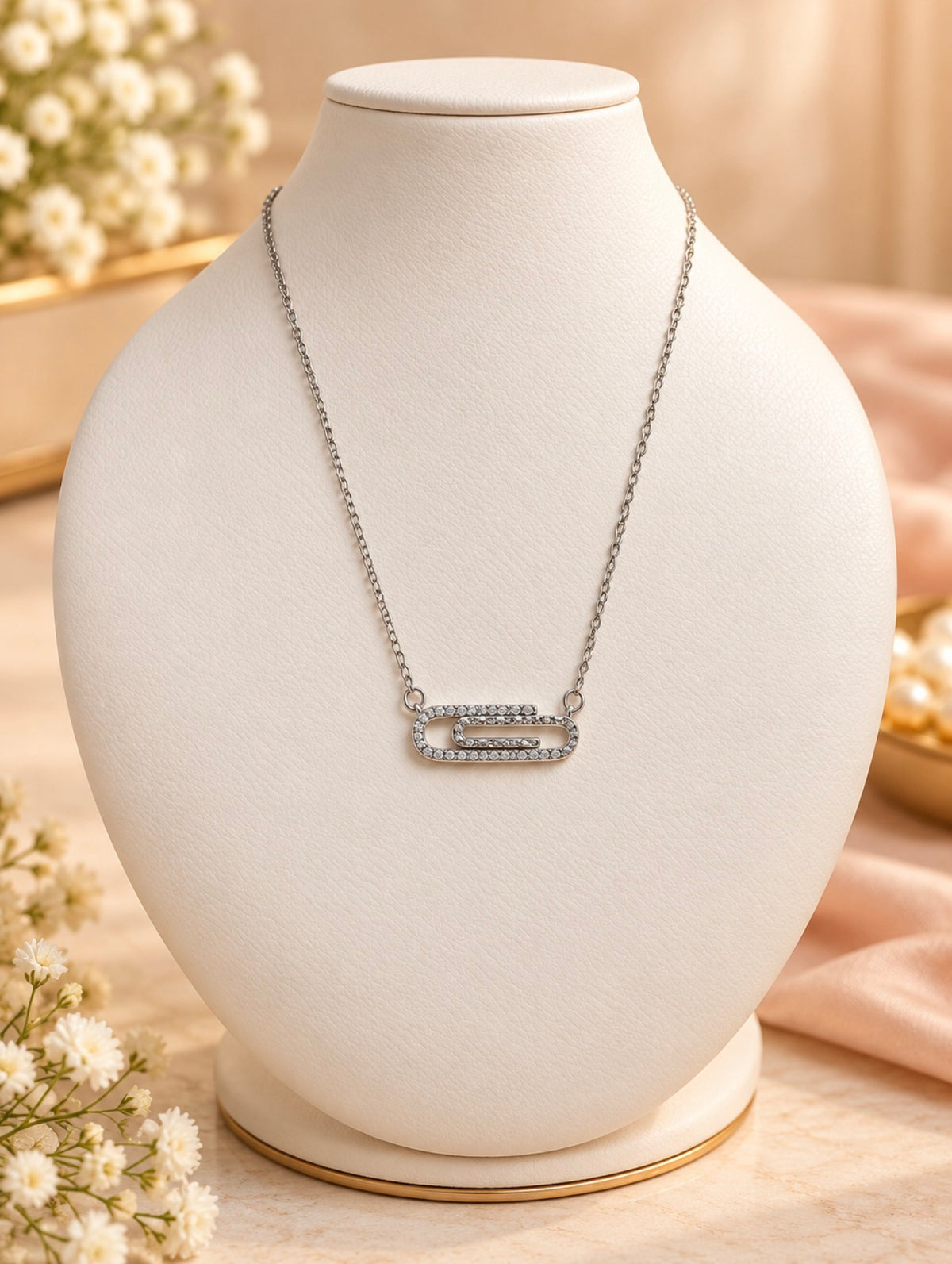 Crystal Link Pendant Necklace