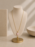 Oval Blush Tone Pendant Necklace
