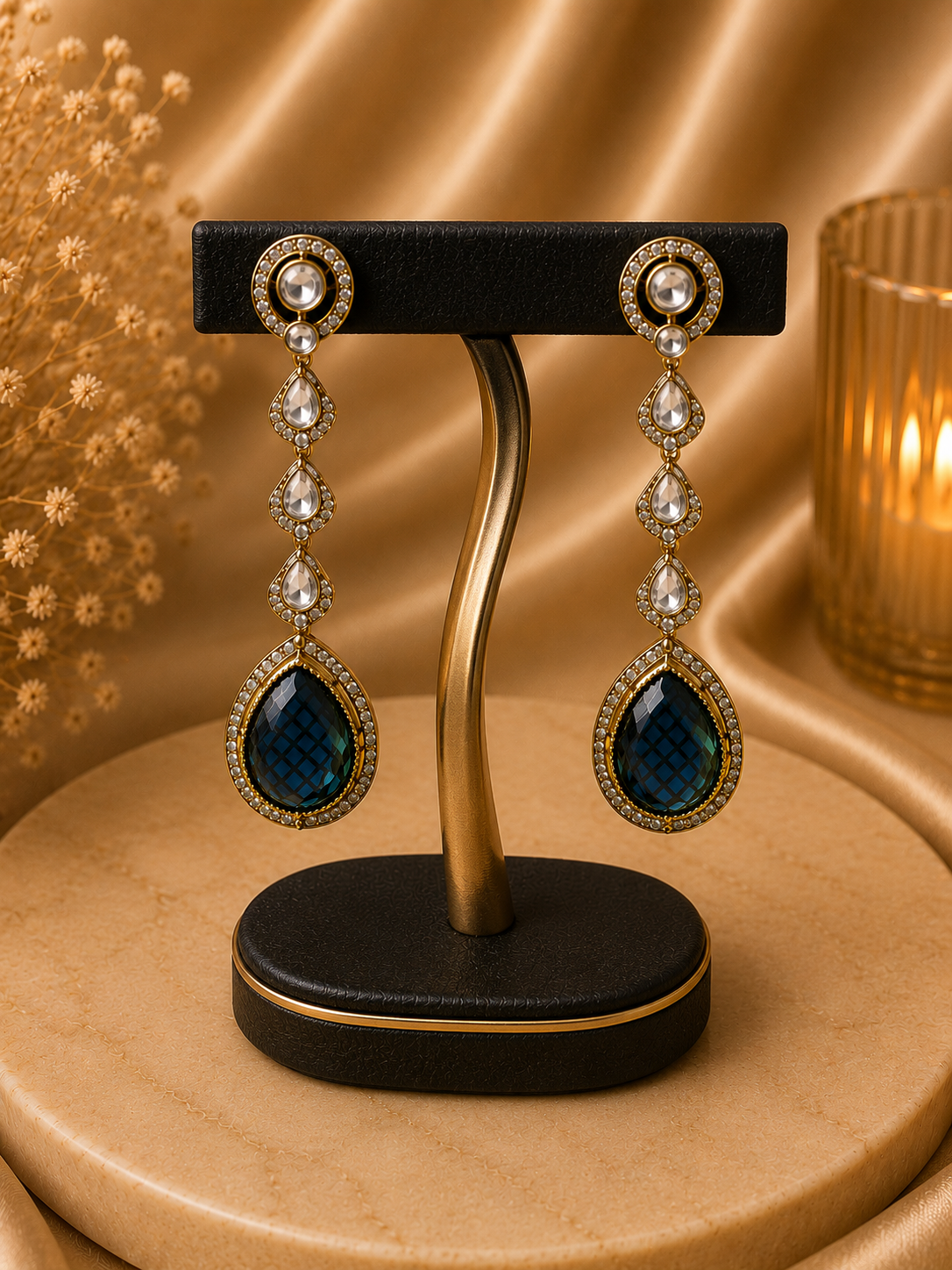 Moonlit Sapphire Drop Earrings
