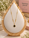 🖤 Golden Noir Quatrefoil Necklace