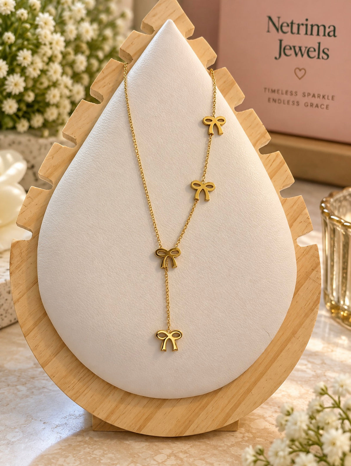 🎀 Bow Charm Y-Lariat Necklace