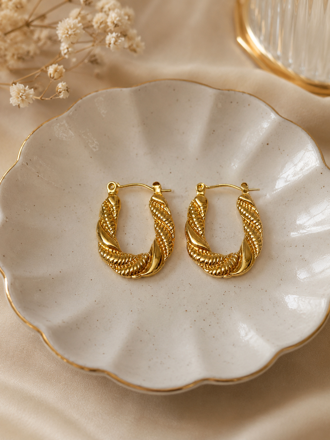 Rope Twist Hoop Earrings