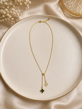Clover Drop Lariat Necklace