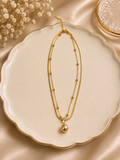 Golden Pearl Layered Necklace