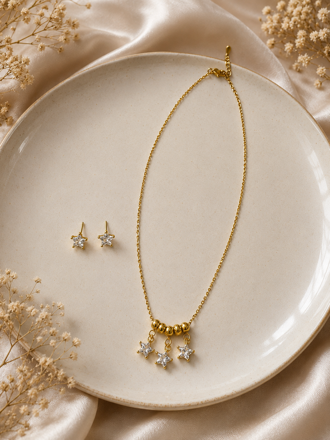 Starlight Trio Charm Necklace Set