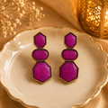 Fuchsia Geo Luxe Earrings