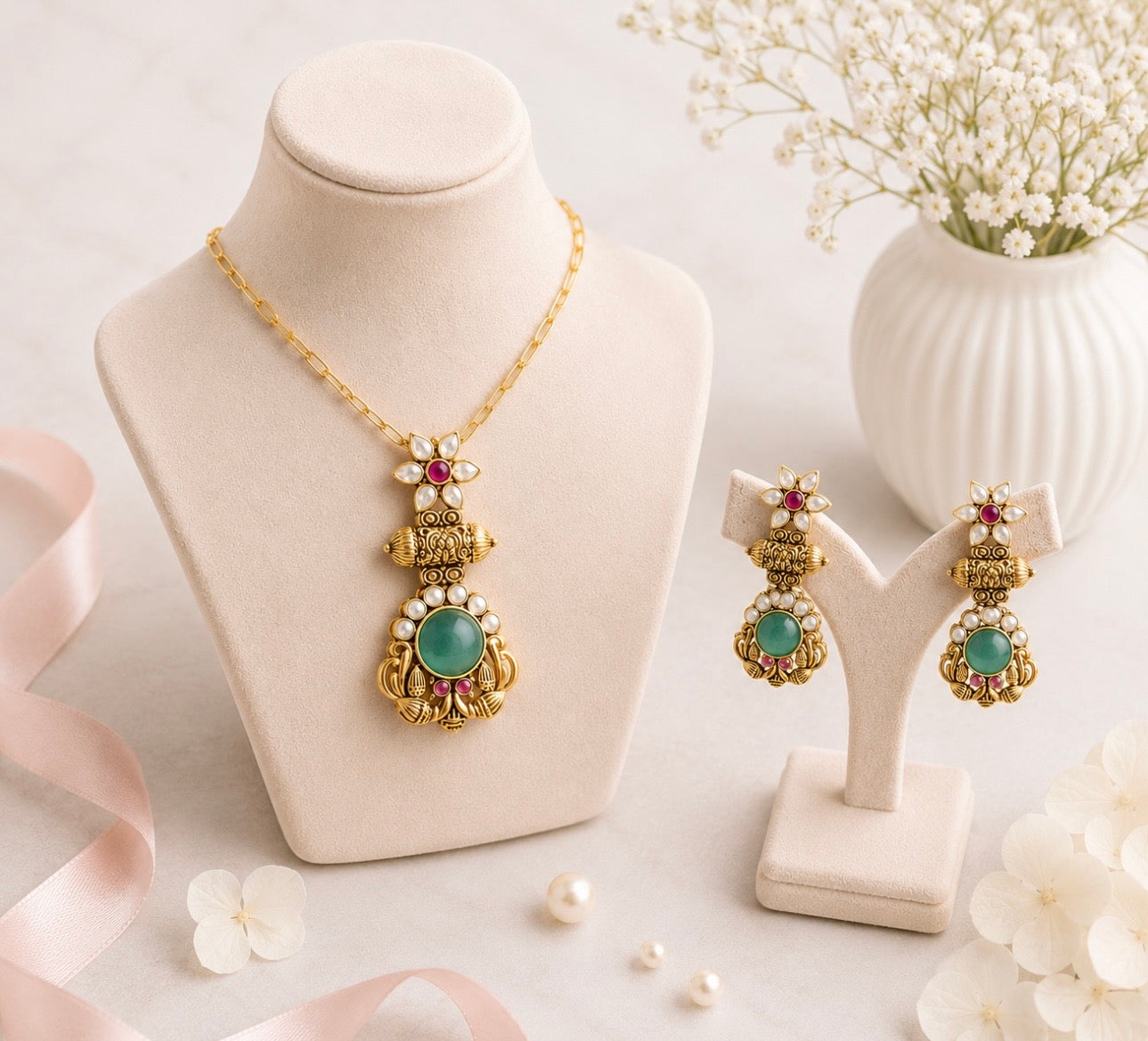 Shahi Emerald Bloom Set