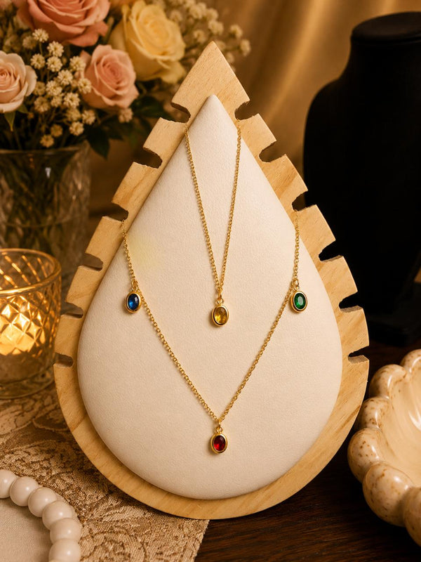 Multi-Stone Layered Pendant Necklace